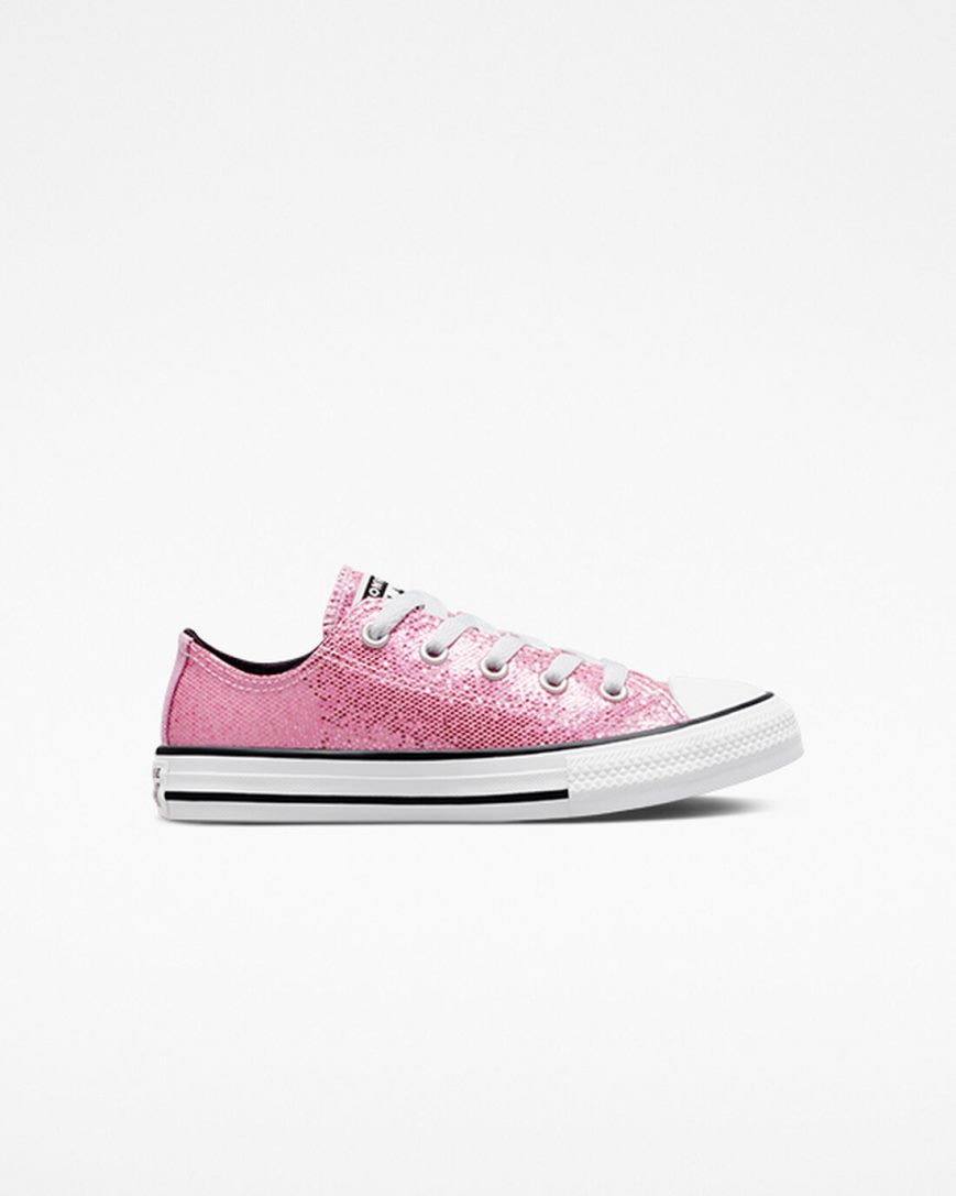 Dívčí Boty Nízké Converse Chuck Taylor All Star Glitter Růžové Černé | CZ PNXM81